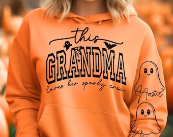 This Grandma Loves Her Spooky Crew SVG, PNG Files, Grandma Halloween Svg, Halloween Shirt Svg, Spooky  Svg, Grandmother Svg, Blessed Grandma
