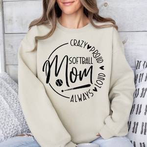 Verrückte immer laute Softball Mom SVG-PNG-Dateien, Softball Mom SVG, Softball Mom Shirt svg, Mutter der Jungen svg, Sport Mom svg