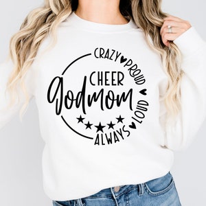 Arquivos PNG SVG da Cheer Godmom, Cheer Mom Shirt Svg, Madrinha Svg, Presente da Madrinha, Sports Mom Svg, Girl Mama Svg, Dia das Mães Svg Png