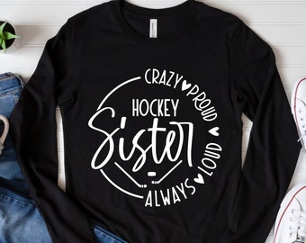Verrückte immer laute Hockey Schwester SVG, DXF, PNG-Dateien, Hockey Schwester SVG, Hockey Shirt svg, Schwester Shirt svg, Sport Schwester svg, Schwester