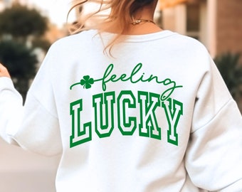 Gefühl glückliche SVG-PNG-Dateien, St. Patricks Day SVG, irische Shirt, St. Patricks Day Shirt, Kleeblatt, Glückspilz, Lucky Mama SVG