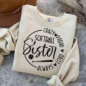 Verrückte immer laute Softball Schwester SVG-PNG-Dateien, Softball Schwester SVG, Softball Schwester Shirt svg, stolze Schwester svg, Schwester Shirt svg