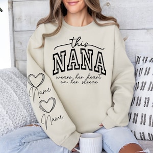 Diese Nana trägt ihr Herz auf ihrer Hülse SVG, PNG-Dateien, Nana-Shirt-Svg, Muttertags-Svg, gesegnete Nana-Svg, Nana-Svg
