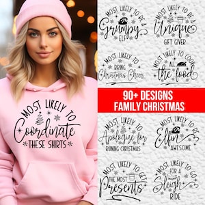 90 meest waarschijnlijke tot SVG-bundel, familie kerst Svg, familie kerstshirt SVG, png-bestanden, kerst Svg-bundel, familie kerst Svg