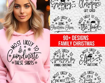 90 Most Likely To SVG Bundle, Family Christmas Svg, Family Christmas Shirt SVG, PNG files, Christmas Svg Bundle, Family Christmas Svg