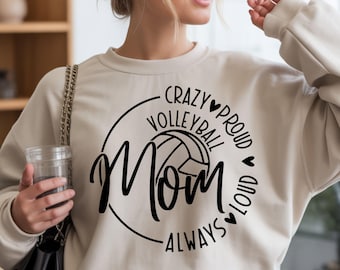 Mamá de voleibol SVG, archivos PNG, camiseta de mamá de voleibol SVG, voleibol SVG, día de juego de voleibol SVG, mamá deportista SVG, mamá de ambos SVG, mamá divertida