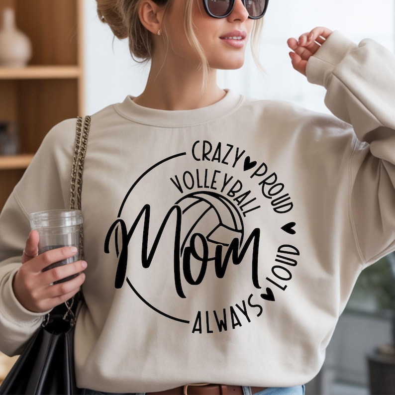 Volleyball Mom SVG, PNG Files, Volleyball Mom Shirt Svg, Volleyball Svg, Volleyball Game Day Svg, Sports Mom Svg, Mom Of Both Svg, Funny Mom image 1