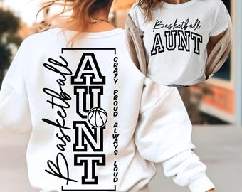 Crazy trots altijd luid basketbal tante Svg, basketbal tante Svg, basketbal tante Shirt Svg, sport tante Svg, basketbalspel dag Svg