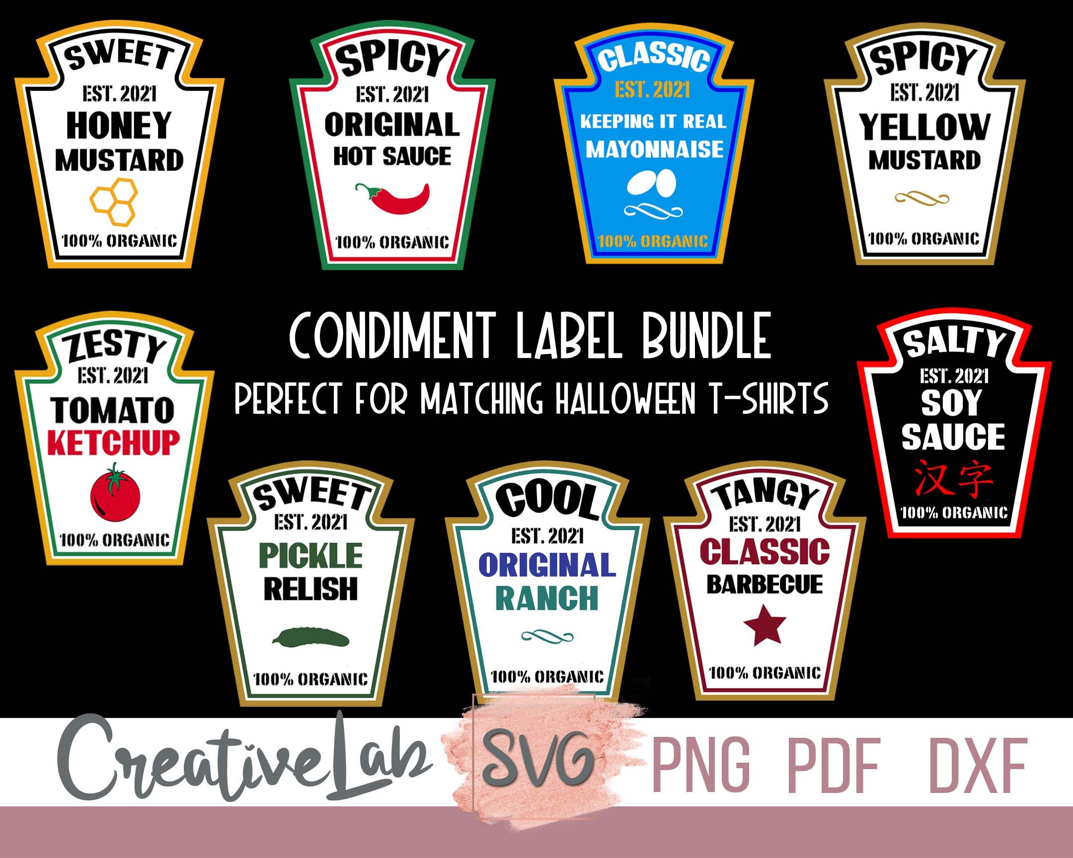 Condiment Label Svg Cut File for Cricut Halloween Png File | Etsy