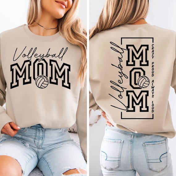 Crazy Proud Always Loud Volleyball Mom SVG, PNG Files, Volleyball Mom Shirt Svg, Volleyball Svg, Volleyball Game Day Svg, Sports Mom Svg