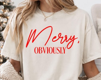 Merry Obviously SVG, PNG, Funny Christmas Shirt Design for Cut File for Cricut and Sublimation