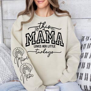 Questa mamma ama i suoi tacchini SVG, PNG, Mamma Autunno SVG, Maglietta del Ringraziamento per la mamma, Felpa autunnale per la mamma, Ringraziamento SVG, Mamma Benedetta SVG