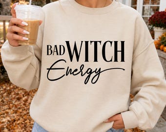 Bad Witch Energy SVG PNG, grappig heksen Halloween snijbestand, heksenachtig T-shirtontwerp, Cricut sublimatie digitale download