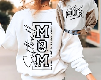Crazy Proud Always Loud Softball Mom SVG, PNG Files, Softball Mom SVG, Softball Mom Shirt Svg, Mom Of Boys Svg, Softball Player Svg