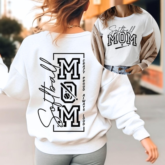 Crazy Proud Always Loud Softball Mom SVG, PNG Files, Softball Mom SVG, Softball Mom Shirt Svg, Mom Of Boys Svg, Softball Player Svg