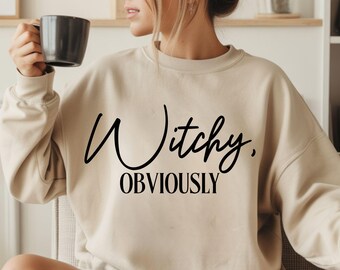 Witchy Obviously SVG PNG, Funny Halloween Witch Shirt Design, Spooky Season Sublimation, Digital Download
