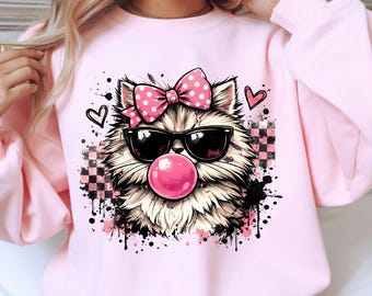 Cat Valentine Sublimation PNG, Sassy Kawaii Grunge Cat Shirt Sublimation Design for Shirts
