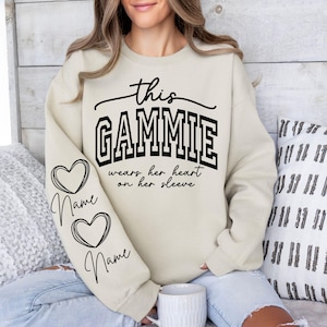 Esta Gammie lleva su corazón en la manga SVG, archivos PNG, camisa Gammie Svg, día de la madre Svg, abuela bendecida Svg, Gammie Svg