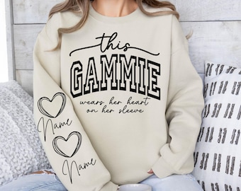 This Gammie Wears Her Heart On Her Sleeve SVG, PNG Files, Gammie Shirt Svg, Mothers Day Svg, Blessed Grandma Svg, Gammie Svg