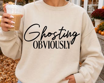 Ghosting Obviously, Halloween SVG & PNG: Funny Ghost Shirt Design for Cricut and Sublimation