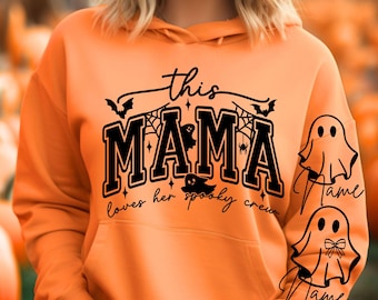 This Mama Loves Her Spooky Crew SVG, PNG files for Cricut and Sublimation, Mom Halloween Svg, Mom Halloween Shirt Svg, Spooky Mama Svg
