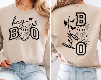 Hey Boo SVG, PNG files, Boo Svg, Cute Halloween Svg, Halloween Shirt or Sweatshirt Svg, Spooky Vibes Svg, Cute Ghost Svg, Spooky Season Svg