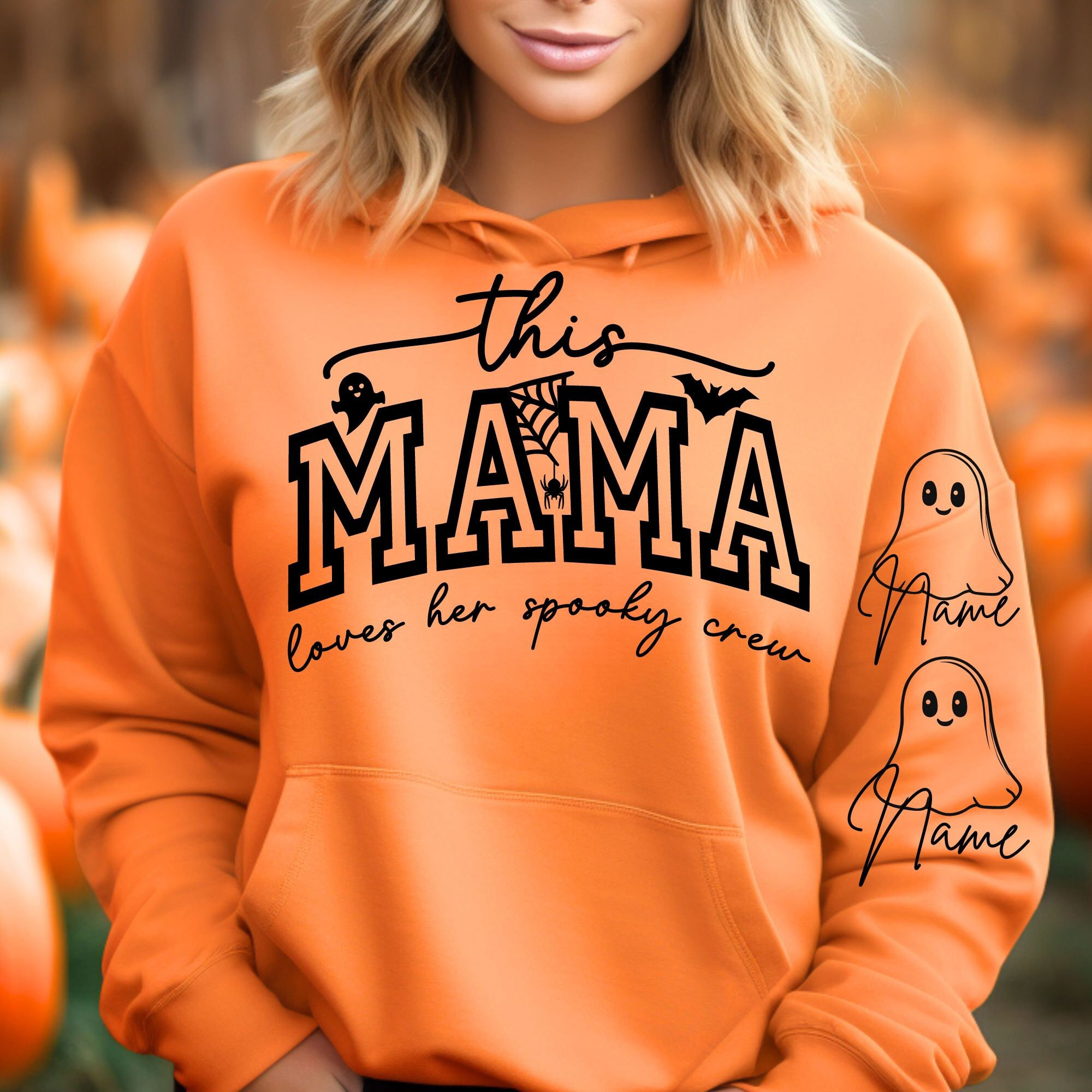 このママは不気味な仲間が大好き SVG、Cricut と Sublimation 用の PNG ファイル、ママのハロウィーン SVG、ハロウィーン シャツ SVG、不気味なママ