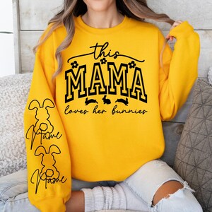 Diese Mama liebt ihre Hasen SVG, PNG-Dateien, Mama Osterhemd, Mama Hase SVG, Mama Sweatshirt SVG, Mutterschaft SVG, gesegnete Mama SVG