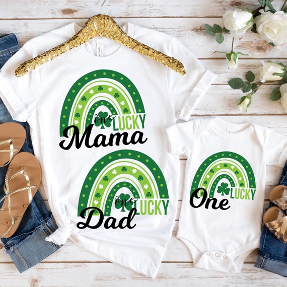 One Lucky Mama, One Lucky Dad And Lucky One Svg, St Patricks Day Svg Png, Kids St Patricks Day SVG, First Birthday Svg, 1St Birthday Svg