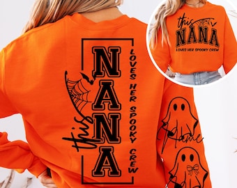 This Gigi Loves Her Spooky Crew SVG, PNG Files, Grandma Halloween Shirt Svg, Spooky Grandma SVG, Grandkids Names, Front and Back Design