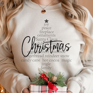 Mots de Noël SVG, Svg joyeux Noël, pull de Noël Svg, Svg de signe de Noël, famille Noël chemise Svg, conception de typographie