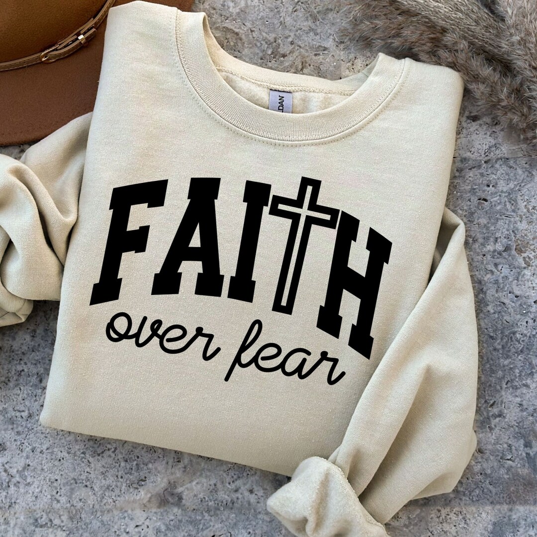 Faith Over Fear SVG PNG DXF Files, Christian Shirt Svg, Bible Verse Svg ...