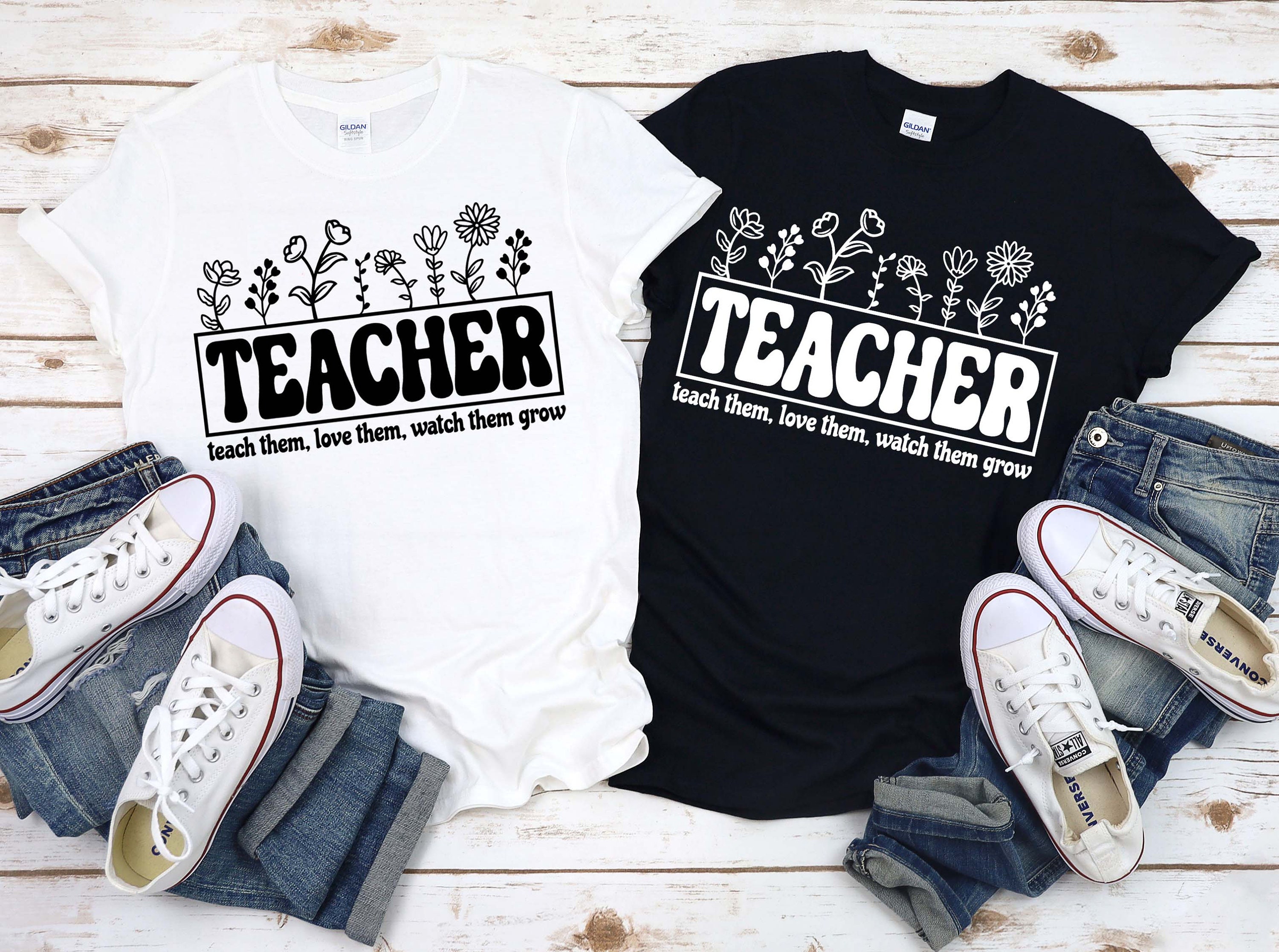 Teach Them Love Them Watch Them Grow Svg Retro Teacher Svg - Etsy