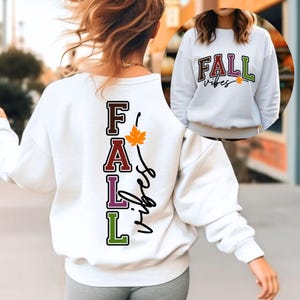 Fall Vibes SVG, png-bestanden, Hello Fall Svg, val teken, retro shirt Svg, val decor Svg, herfst Svg, Happy Fall Svg, ontwerp voor- en achterkant
