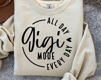 Gigi Mode All Day Every Day SVG PNG, Gigi Svg, Grandmother Svg, Nana Svg, Gigi Shirt Svg, Blessed Gigi Svg, Mothers Day Svg, Gigi Mode Svg