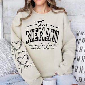 Esta abuela lleva su corazón en la manga Svg, archivos Png, camisa de abuela Svg, día de la madre Svg, abuela bendecida Svg, abuela Svg