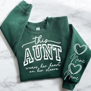 Diese Tante trägt ihr Herz auf ihrer Ärmel SVG, PNG, DXF-Dateien, Tante SVG, Tante Etsy