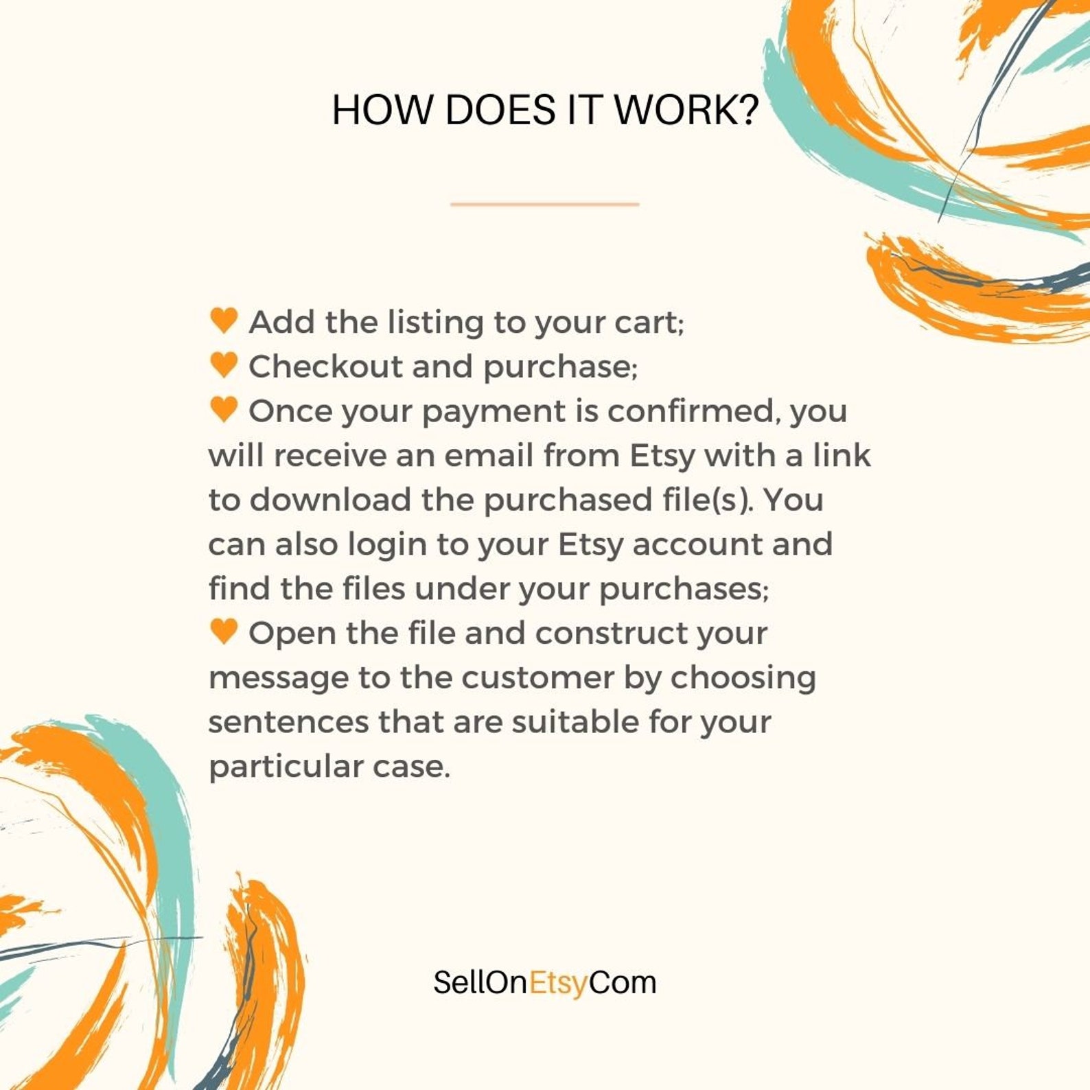 Customer service template for Etsy sellers Email template for Etsy