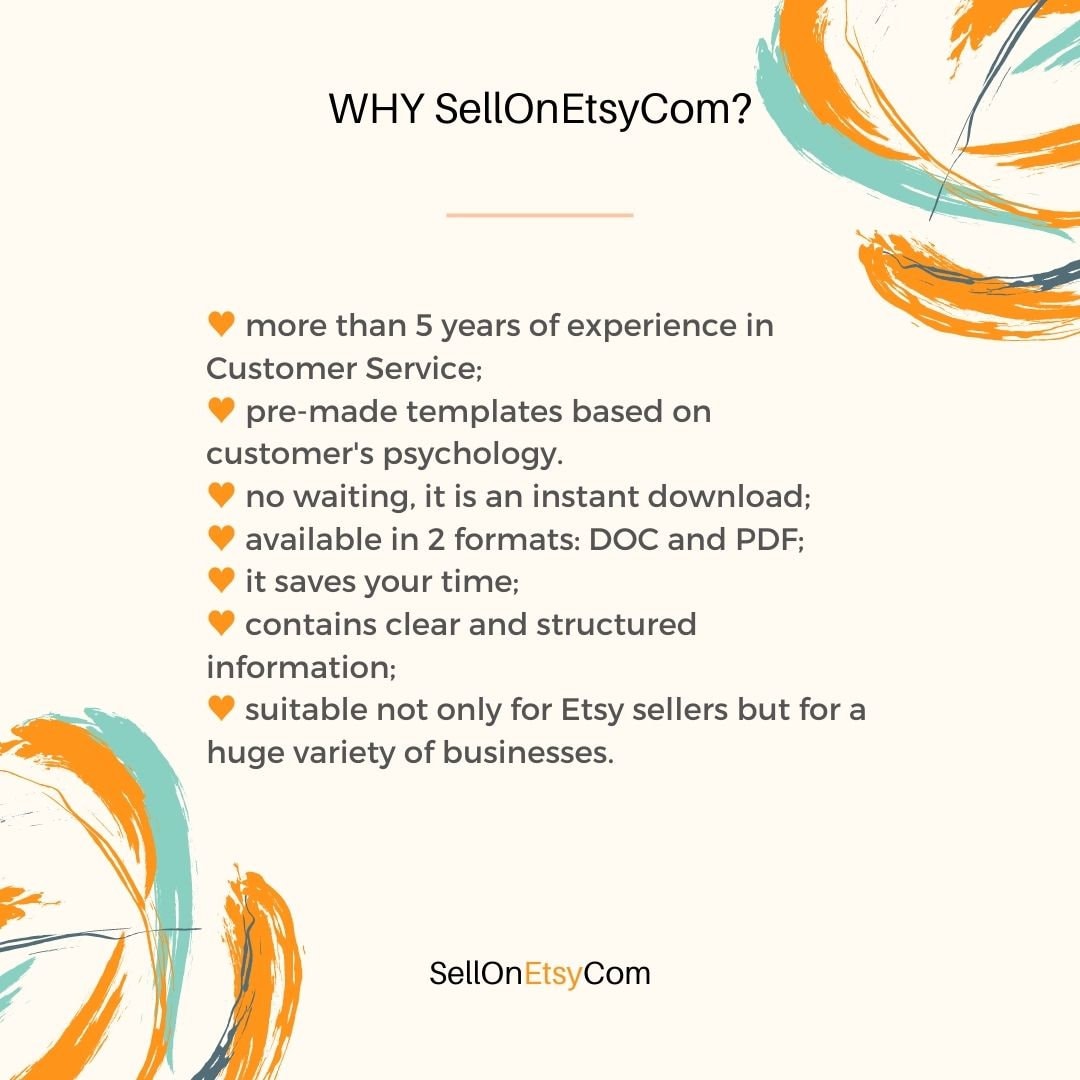 Customer service template for Etsy sellers Email template for Etsy