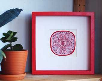 Elbetitsa Linoprint Greeting Card: Traditional Bulgarian Folklore Art