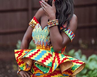 kente wedding gown