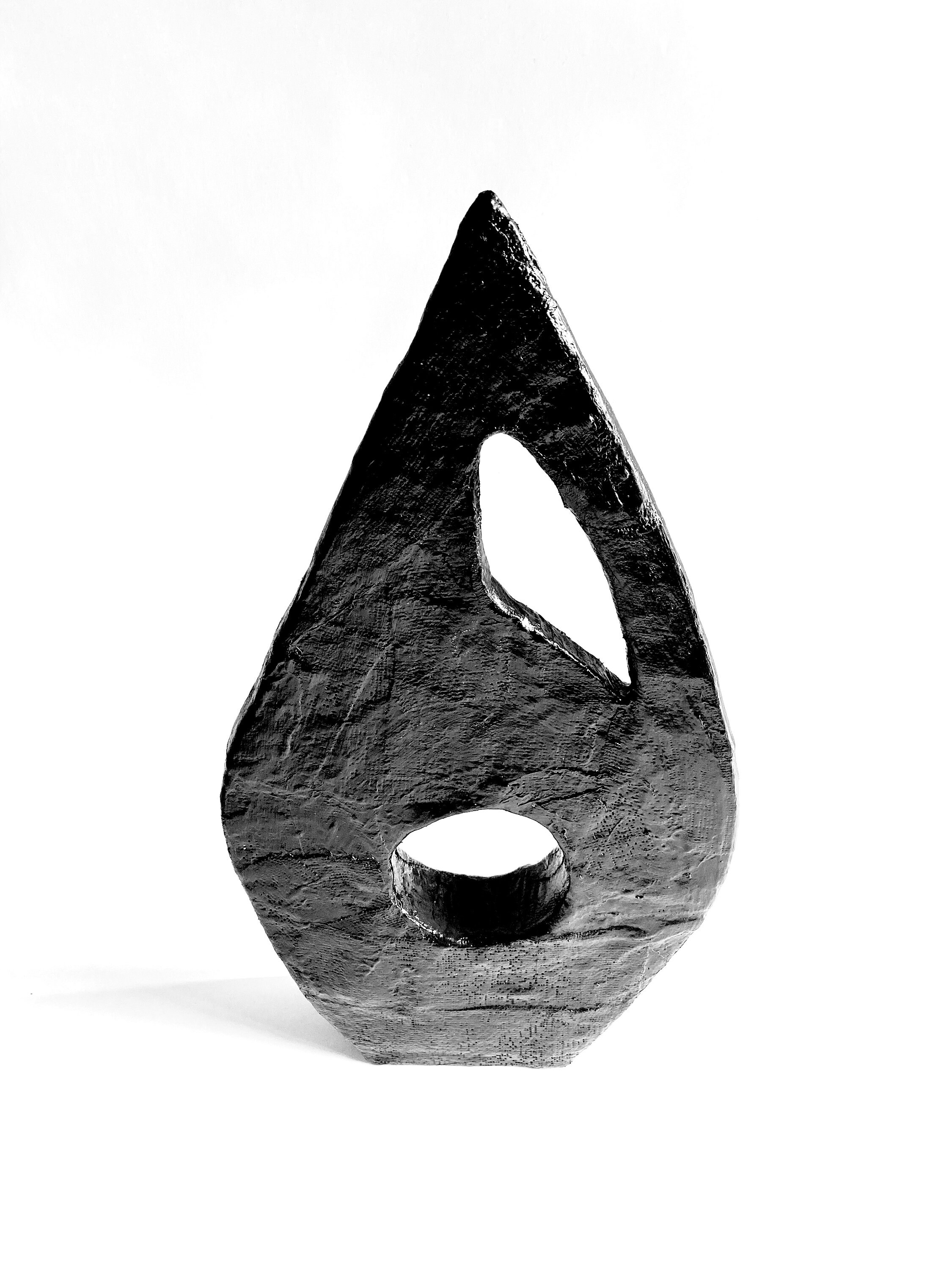 LARGE ABSTRACT sculpture modern black figurine black decor Etsy