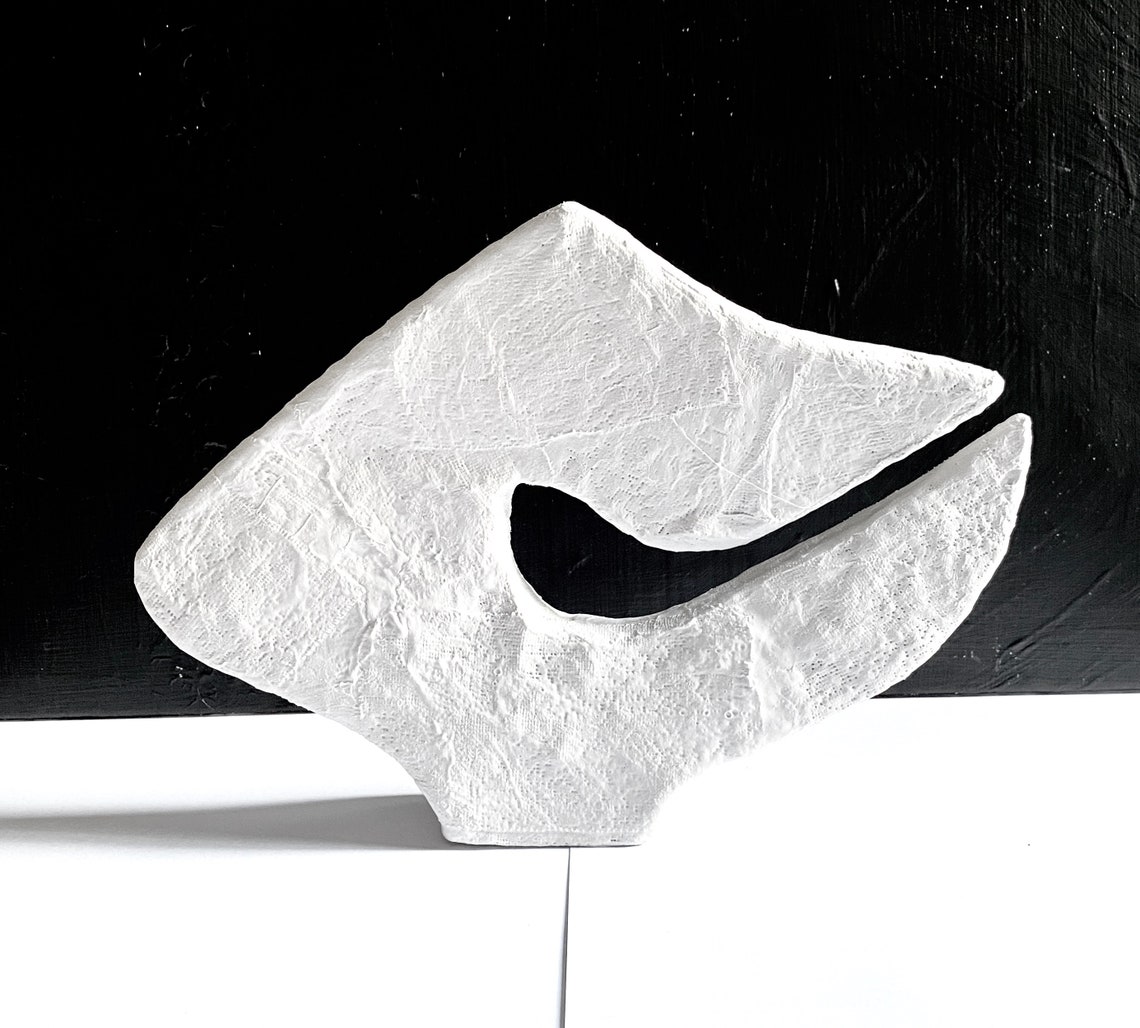 White Handmade Plaster Sculpture Gypsum Statue Large Etsy