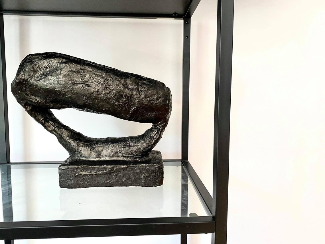 LARGE ABSTRACT sculpture modern black figurine black decor Etsy