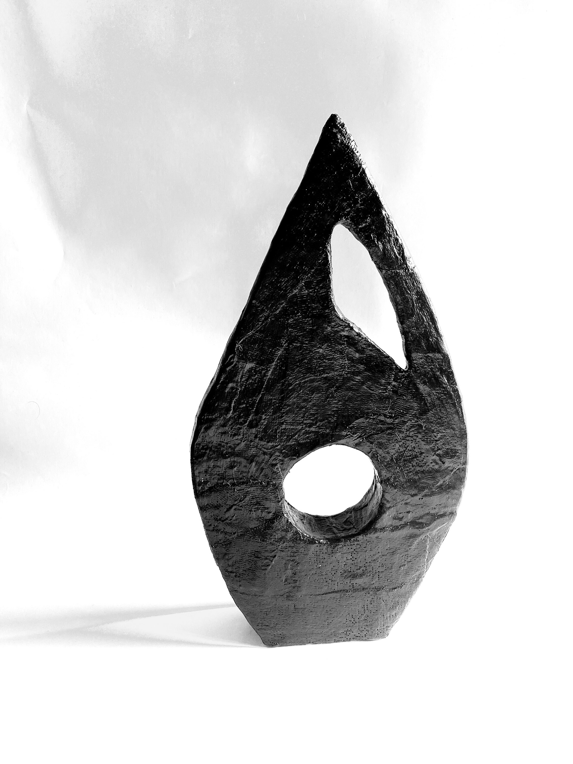 LARGE ABSTRACT sculpture modern black figurine black decor Etsy