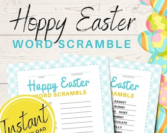 Hoppy Easter Word Scramble Game [Printable] Instant Download PDF!