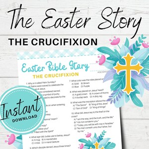 The Easter Bible Story Bible Trivia Quizzes For Kids Sunday Etsy