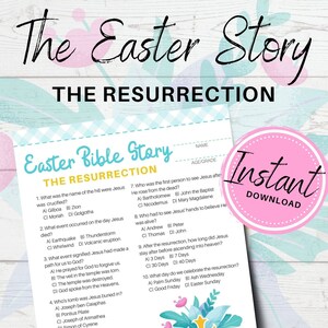 The Easter Bible Story Bible Trivia Quizzes For Kids Sunday Etsy