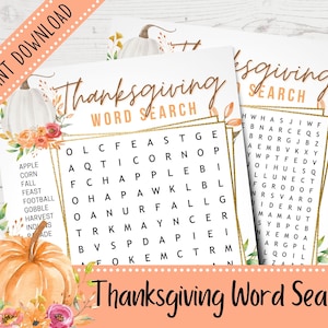 Thanksgiving Word Search Bundle | Thanksgiving Puzzles | Printable Fall Activities | Pumpkin Word Games | Printable