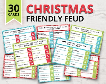 Printable Christmas Feud Game | Printable Christmas Family Feud-Style Game Show | Funny Christmas Party Games | Printable Christmas Games